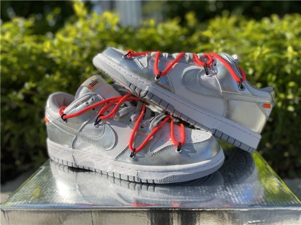 shop Off White Nike Dunk Low Leather Sliver White