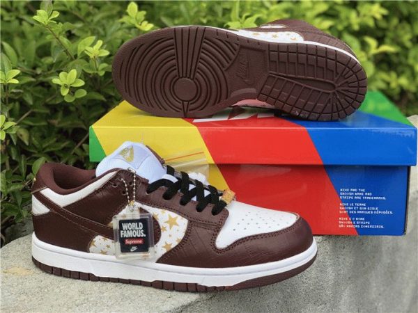 shop Supreme Nike SB Dunk Low Brown Stars