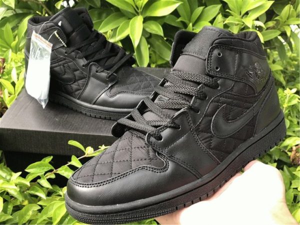 where to buy Air Jordan 1 Mid Triple Black Quilted