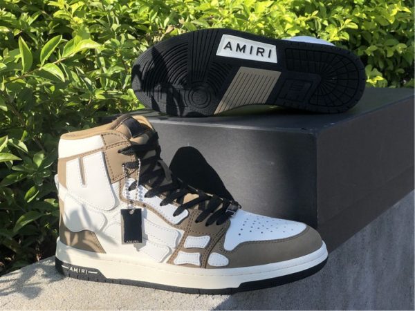 Amiri Skel High-Top Sneakers Khaki bottom