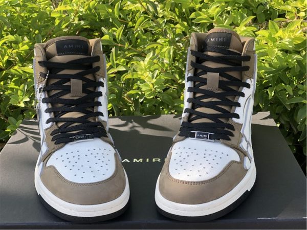 Amiri Skel High-Top Sneakers Khaki white