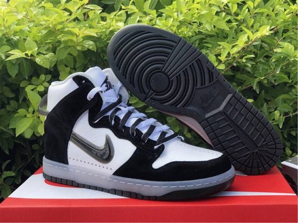 Nike Dunk High In Black White Slam Jam snaker