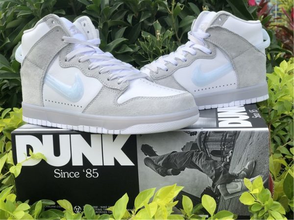 Nike Dunk High Slam Jam White Pure Platinum mudguard