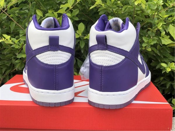 Nike Dunk High Varsity Purple white Heel