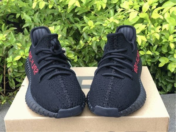 adidas Yeezy Boost 350 V2 Black Red tongue