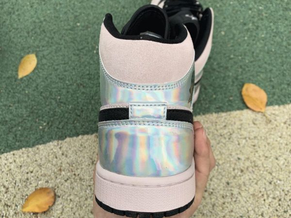 Air Jordan 1 Mid Dirty Powder Iridescent back look