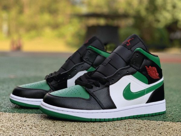 Air Jordan 1 Mid Green Toe 554724-067