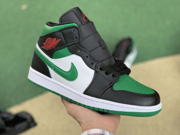 Air Jordan 1 Mid Green Toe 554724-067 shoes