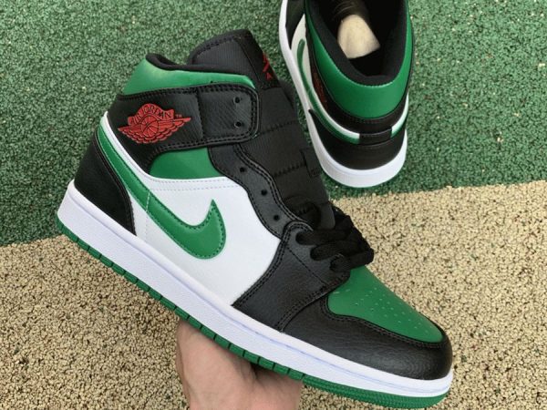 Air Jordan 1 Mid Green Toe on hand