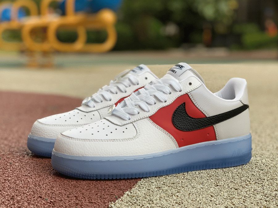 Nike Air Force 1 Low EMB Icy Outsoles White Black Red