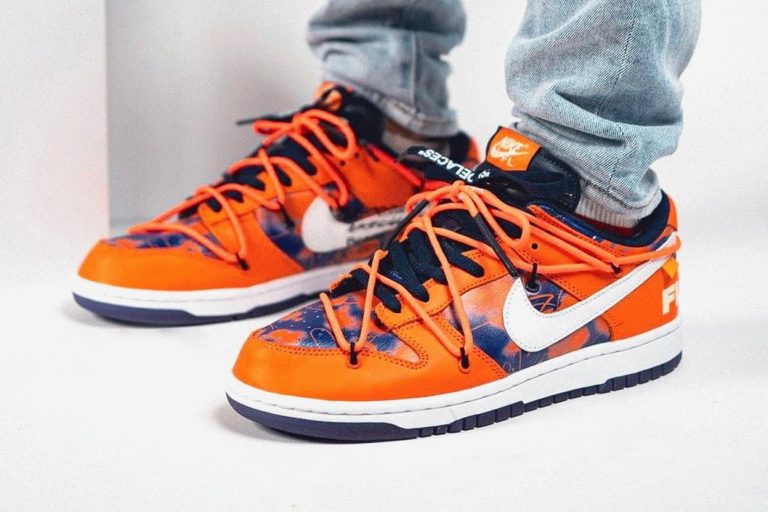 orange & white dunks low