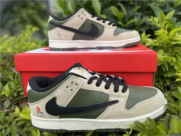 Dunk Low Travis Scott x Playstation Olive Green black