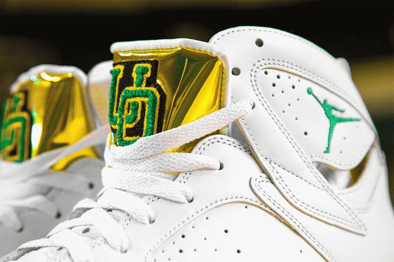 New Air Jordan 7 Oregon Ducks with greem jumpman