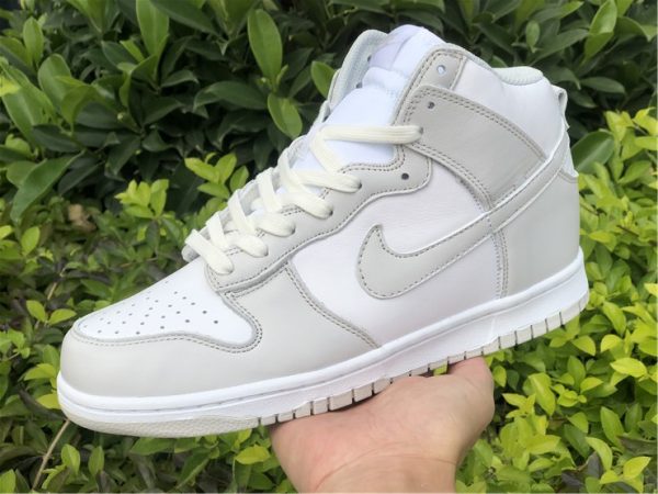 Nike Dunk High Retro White Vast Grey on hand