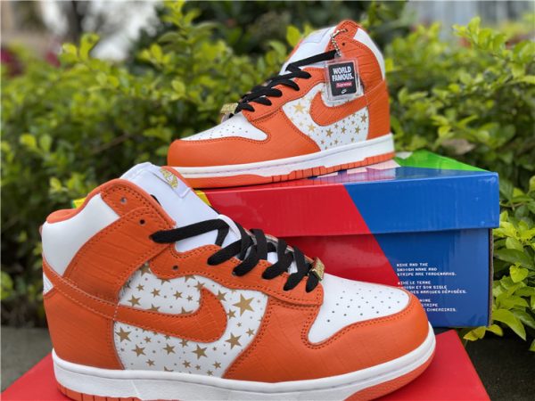 Nike SB Dunk High Supreme Orange Star shoes