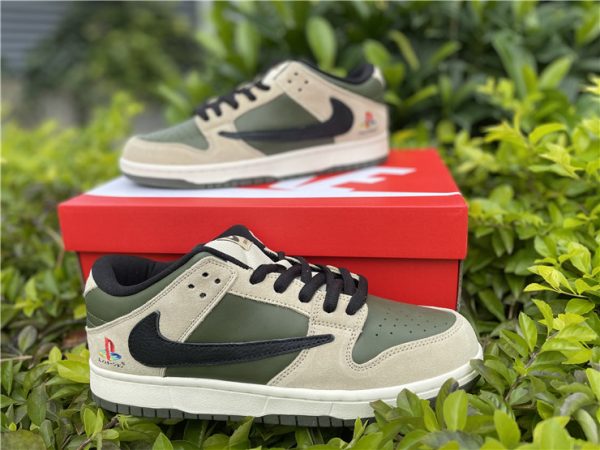 Olive Travis Scotts PlayStation Nike Dunk Low sneaker