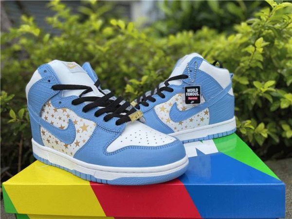 Supreme x Dunk High Pro SB Blue mens shoes