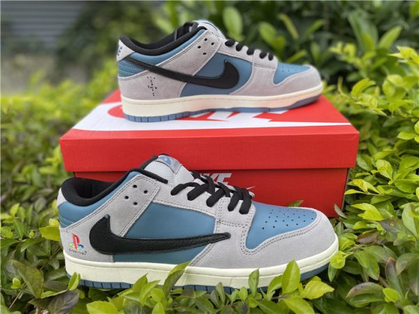 new Nike Dunk Low Travis Scott x Playstation Wolf Grey Blue