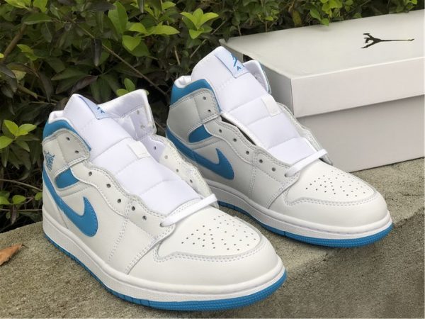 2020 Air Jordan 1 Mid UNC White Blue DC6472-114