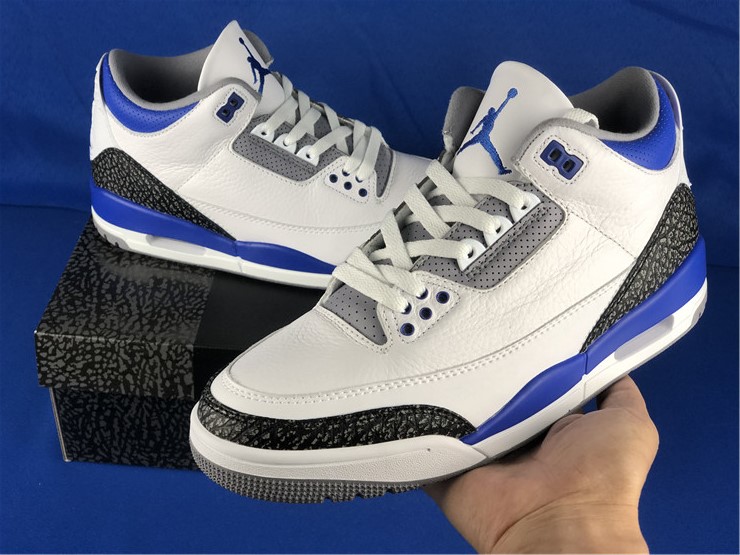 2021 Air Jordans 3 Racer Blue