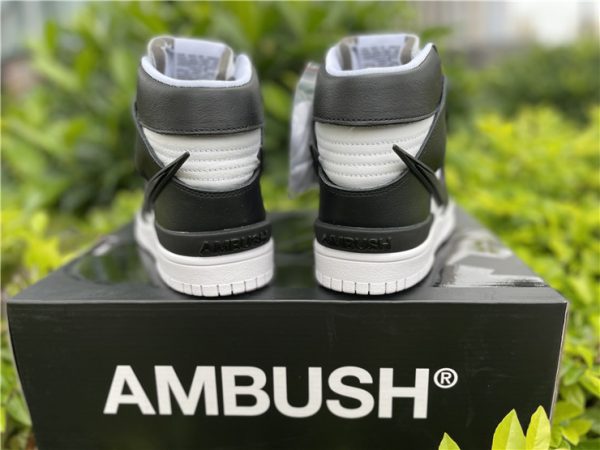AMBUSH Dunk High Black White heel