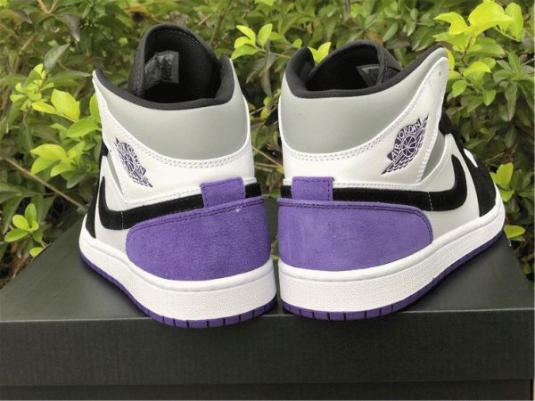 Air Jordan 1 Mid SE Court Purple Suede heel