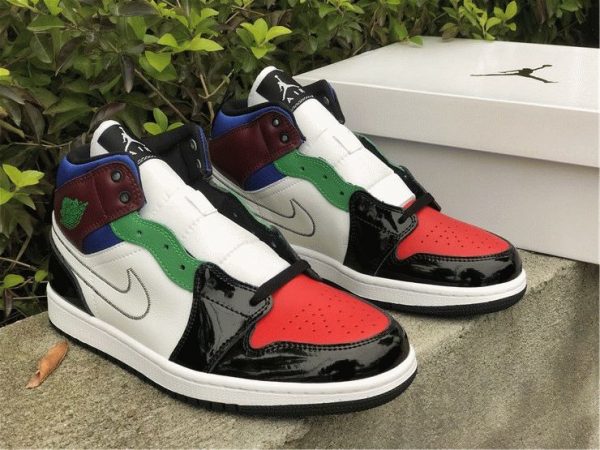 Air Jordan 1 Mid SE Multi-Color white tongue tab