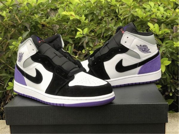 Air Jordan 1 Mid SE Varsity Court Purple Black Suede