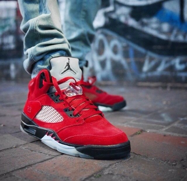 Air Jordan 5 Raging Bull on feet