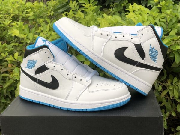 Jordan Air 1 Mid White Laser Blue for sale