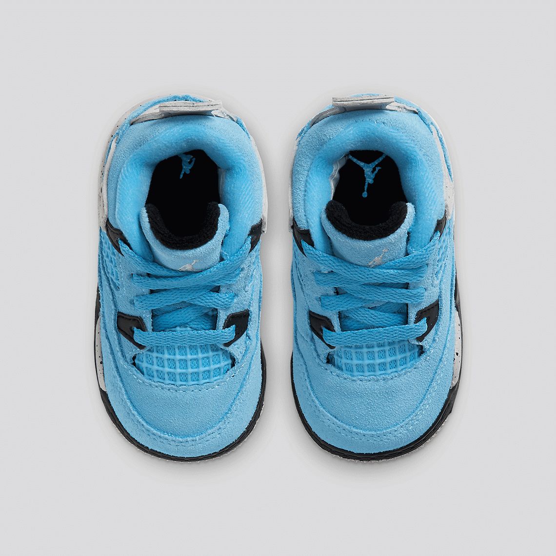 Kids Air Jordan 4 UNC University Blue tongue