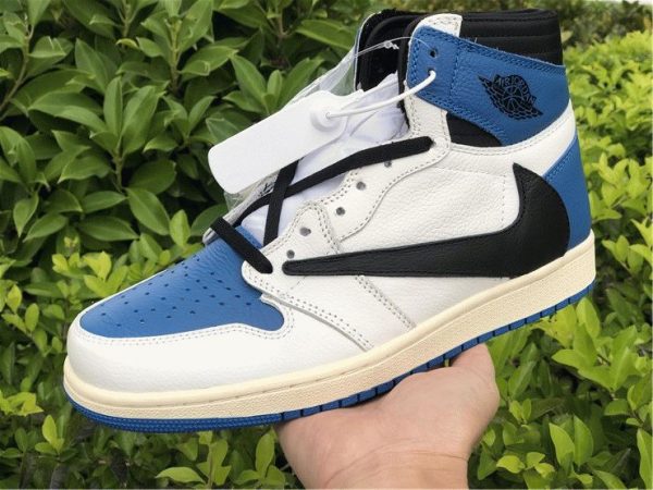 Travis Scott x Fragment x Air Jordan 1 Royal on hand