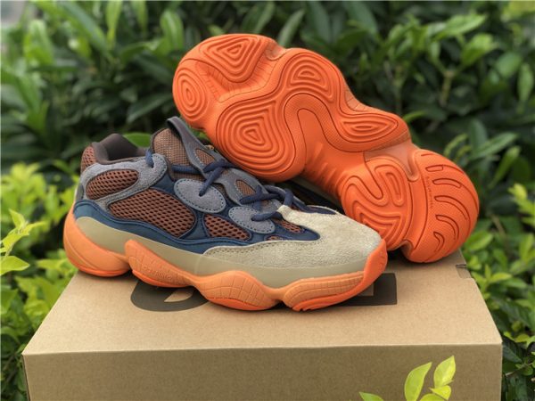 adidas Yeezy 500 Enflame with bright orange bottom