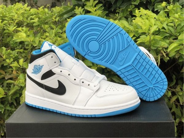 where to buy Jordan Air 1 Mid White Laser Blue