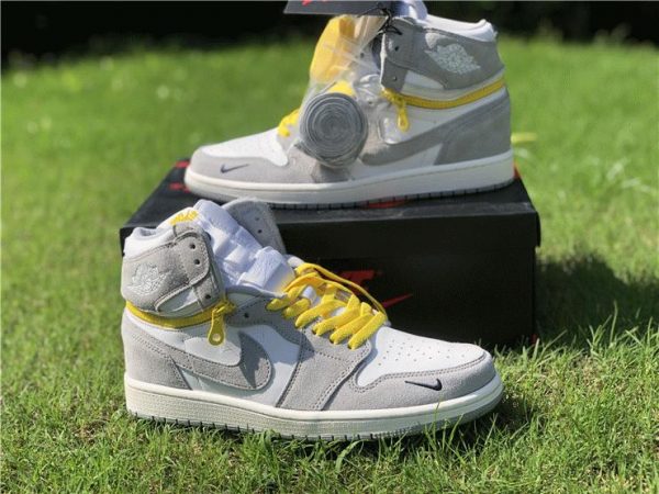 Air Jordan 1 High Switch Light Smoke Grey yellow