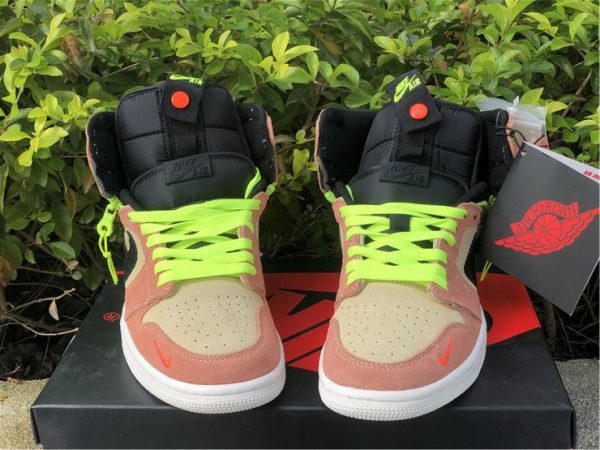 Air Jordan 1 High Switch Pink Volt CW6576-800 tongue tab