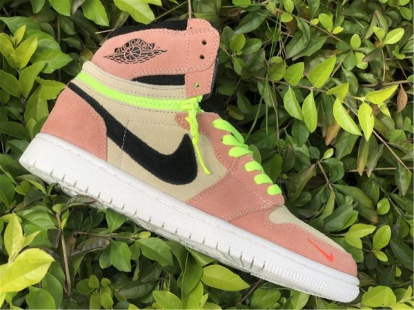 Air Jordan 1 High Switch Pink Volt black swoosh