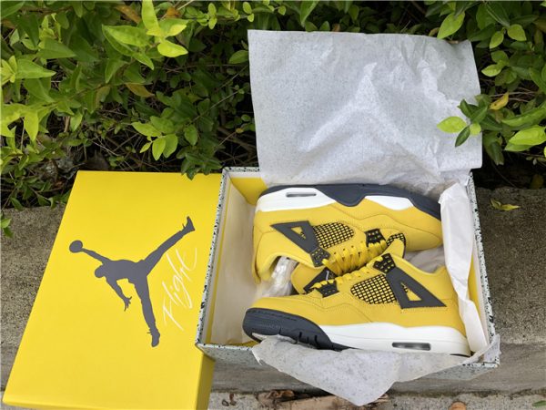 Air Jordan 4 Retro Lightning Yellow in box