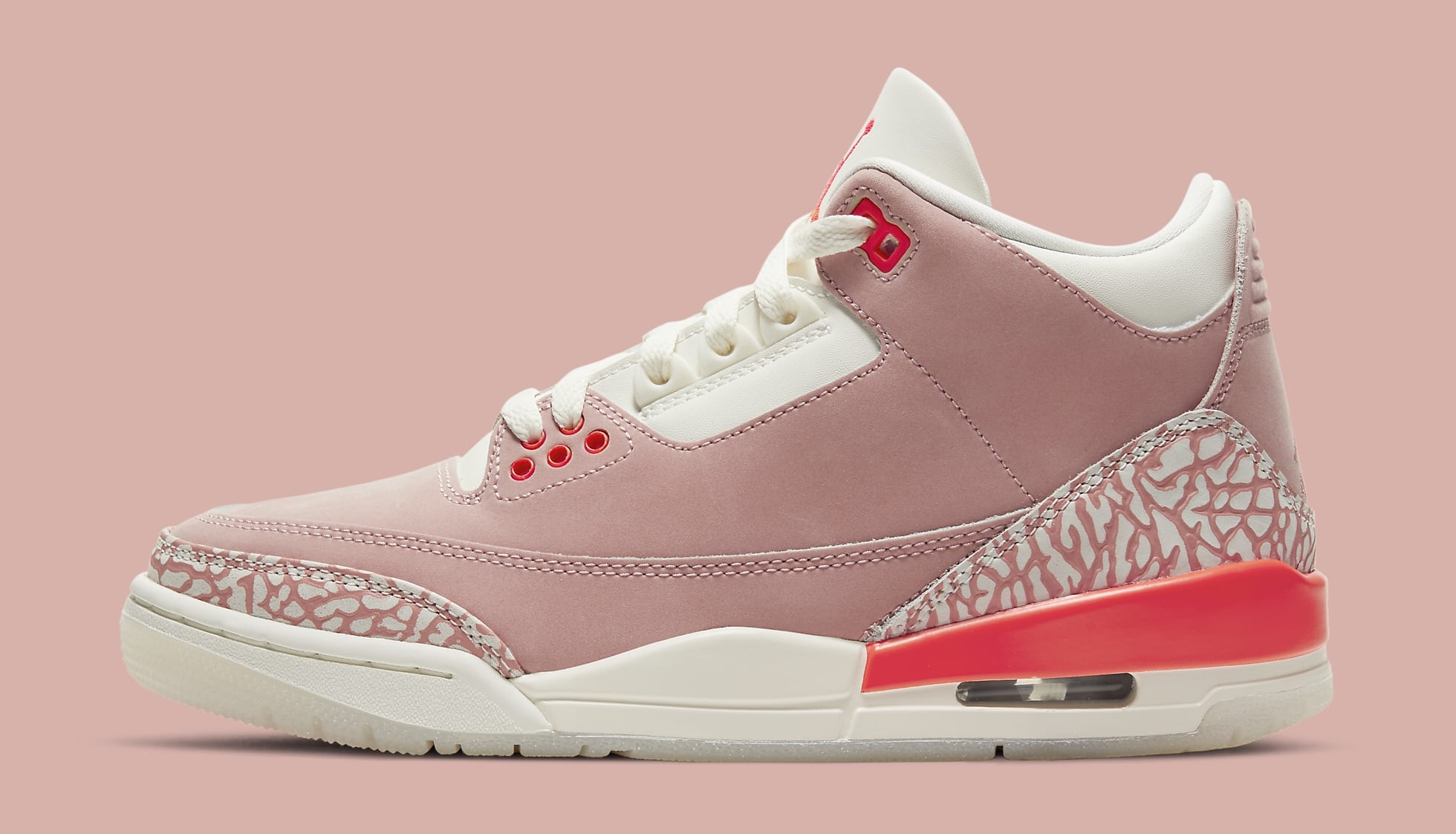 ‘Rust Pink’ Air Jordan 3 Sail/Rust Pink-White-Crimson Release