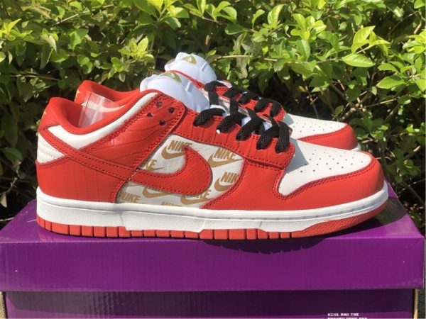 Supreme x Nike SB Dunk Low Red White