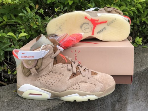 Travis Scott x Air Jordan 6 British Khaki jumpman