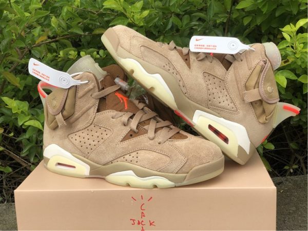 Travis Scott x Air Jordan 6 British Khaki lateral side