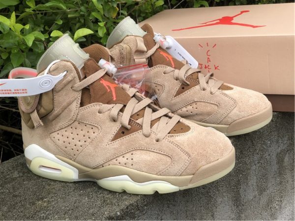 Travis Scott x Air Jordan 6 British Khaki suede