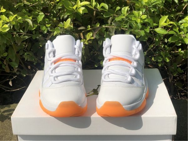 the front of Jordan 11 Retro Low Bright Citrus