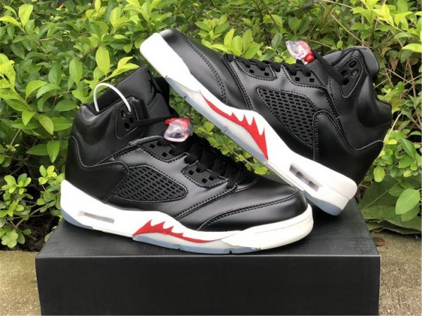 2021 Air Jordan 5 SP Black Muslin Fire Red