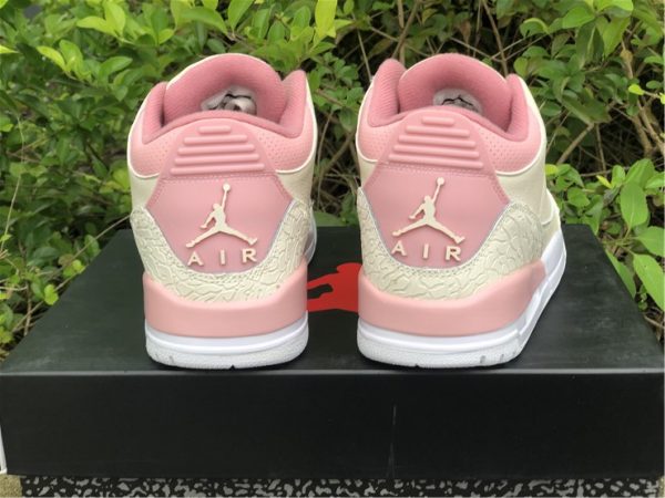 Air Jordan 3 Retro Sail And Rust Pink heel