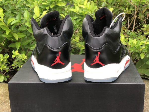 Air Jordan 5 SP Black Muslin Fire Red back heel