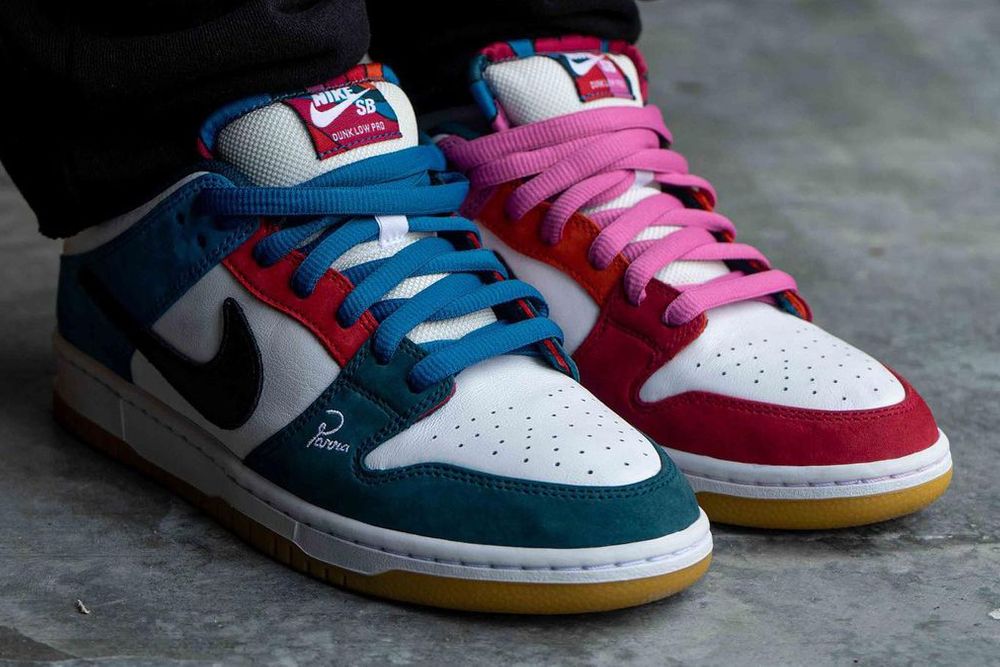 Asymmetrical Colorblocking Parra Nike SB Dunk Low