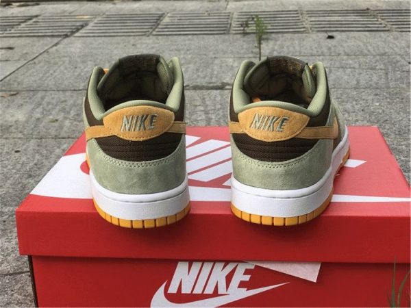 Nike Dunk Low Dusty Olive Pro Gold heel