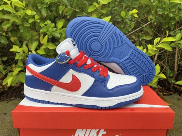 Nike Dunk Low Mismatched Swooshes blue